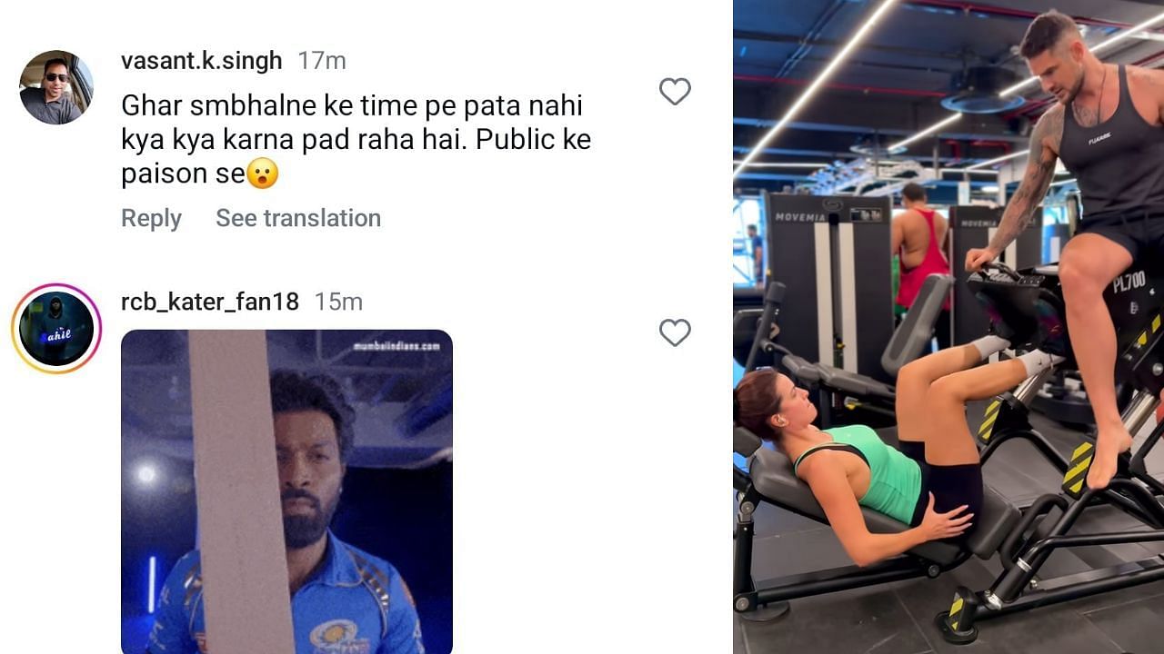 नताशा स्टेनकोविक ने वीडियो पर कमेंट कर फैन ने कसा तंज (photo credit: instagram/natasastankovic__)